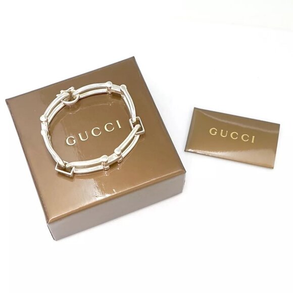 GUCCI Horsebit Chain Bracelet 7" Silver 925 Auth w/Box k11014 - Picture 6 of 6